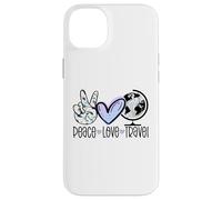 Peace Love Travel Wanderlust Cadeau de Voyage Globetrotter Coque pour iPhone 14 Plus