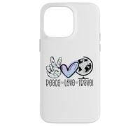 Peace Love Travel Wanderlust Cadeau de Voyage Globetrotter Coque pour iPhone 14 Pro Max