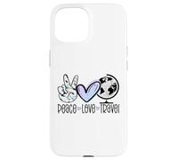 Peace Love Travel Wanderlust Cadeau de Voyage Globetrotter Coque pour iPhone 15