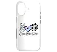 Peace Love Travel Wanderlust Cadeau de Voyage Globetrotter Coque pour iPhone 17