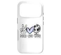 Peace Love Travel Wanderlust Cadeau de Voyage Globetrotter Coque pour iPhone 17 Pro