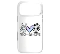 Peace Love Travel Wanderlust Cadeau de Voyage Globetrotter Coque pour iPhone 17 Pro Max