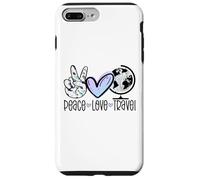 Peace Love Travel Wanderlust Cadeau de Voyage Globetrotter Coque pour iPhone 7 Plus/8 Plus