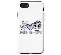 Peace Love Travel Wanderlust Cadeau de Voyage Globetrotter Coque pour iPhone SE (2020) / 7/8
