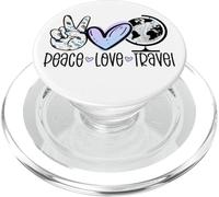 Peace Love Travel Wanderlust Cadeau de Voyage Globetrotter PopSockets PopGrip pour MagSafe