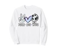 Peace Love Travel Wanderlust Cadeau de Voyage Globetrotter Sweatshirt