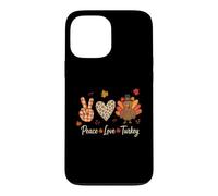 Peace Love Turkey Thanksgiving Cute Little Pilgrim Coque pour iPhone 13 Pro Max