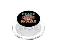 Peace Love Ukulélé Hippie Hawaïen Lecteur de Musique rétro PopSockets PopGrip pour MagSafe