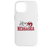 Peace Love Volleyball Bold Nebraska Coque pour iPhone 14