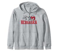 Peace Love Volleyball Bold Nebraska Sweat à Capuche