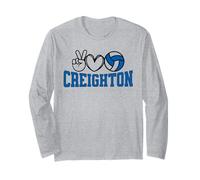 Peace Love Volleyball - Creighton Women Teen Girls Tween Manche Longue