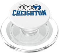 Peace Love Volleyball - Creighton Women Teen Girls Tween PopSockets PopGrip pour MagSafe