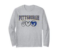 Peace Love Volleyball - Pittsburgh Women Teen Girls Tween Manche Longue