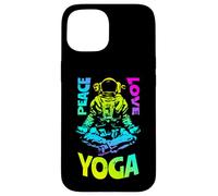 Peace Love Yoga Astronaute Namaste Zen Meditation Lotus Pose Coque pour iPhone 15