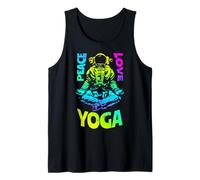 Peace Love Yoga Astronaute Namaste Zen Meditation Lotus Pose Débardeur