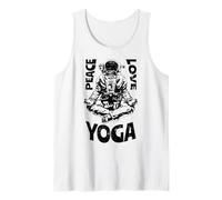 Peace Love Yoga Astronaute Namaste Zen Meditation Lotus Pose Débardeur