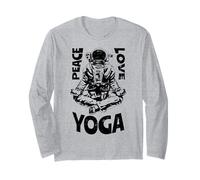 Peace Love Yoga Astronaute Namaste Zen Meditation Lotus Pose Manche Longue