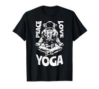 Peace Love Yoga Astronaute Namaste Zen Meditation Lotus Pose T-Shirt