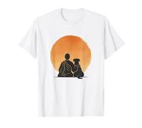 Peace Monk & Dog Minimalist Zen Art T-Shirt