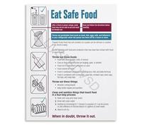 Peace of Mind Food Safety Emergency Preparedness Chart Poster Canvas for First Aid Supply Room(Framed,12x18inch(30x45cm))