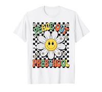 Peace Out PreK Retro Groovy Dernier jour de remise des diplômes préscolaires T-Shirt