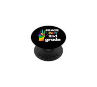 Peace Out Second Grade Last Day School Graduation PopSockets PopGrip Adhésif
