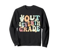 Peace Out Seventh Grade Retro Groovy Last Day of School Sweatshirt