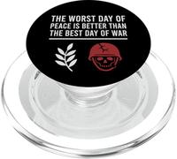Peace Over War Casque Tête de Mort Branche d'olivier PopSockets PopGrip pour MagSafe