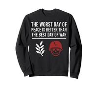 Peace Over War Casque Tête de Mort Branche d'olivier Sweatshirt