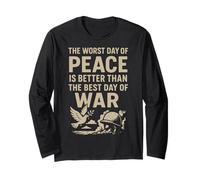 Peace Over War Citation Colombe et Casque Manche Longue