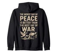 Peace Over War Citation Colombe et Casque Sweat à Capuche
