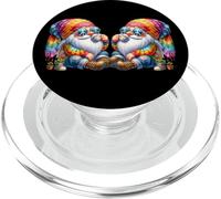 Peace Sign and Funny Hippie GNOME Men 70s Drinking Coffee PopSockets PopGrip pour MagSafe