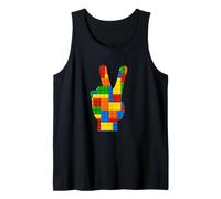 Peace Sign Brick Master Ensemble de Blocs de Construction colorés rétro Débardeur