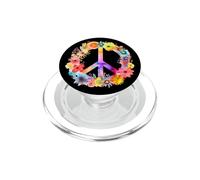 Peace Sign World Love Flowers Hippie Groovy Vibes Coloré PopSockets PopGrip pour MagSafe