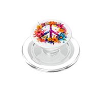 Peace Sign World Love Flowers Hippie Groovy Vibes Coloré PopSockets PopGrip pour MagSafe