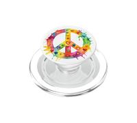 Peace Sign World Love Flowers Hippie Groovy Vibes Coloré PopSockets PopGrip pour MagSafe