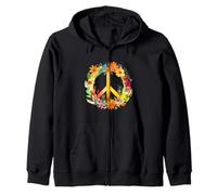 Peace Sign World Love Flowers Hippie Groovy Vibes Coloré Sweat à Capuche