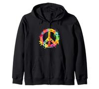 Peace Sign World Love Flowers Hippie Groovy Vibes Coloré Sweat à Capuche