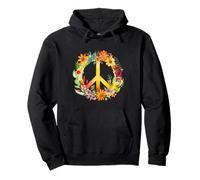 Peace Sign World Love Flowers Hippie Groovy Vibes Coloré Sweat à Capuche