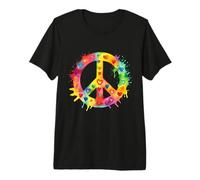 Peace Sign World Love Flowers Hippie Groovy Vibes Coloré T-Shirt Haut de Gamme
