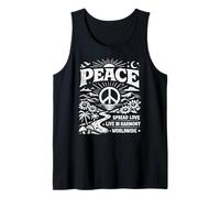 Peace Spread Love Live in Harmony Worldwide Retro Nature Débardeur