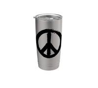 Peace Symbole de la paix en noir Gobelet isotherme en acier inoxydable double paroi