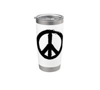 Peace Symbole de la paix en noir Gobelet isotherme en acier inoxydable double paroi