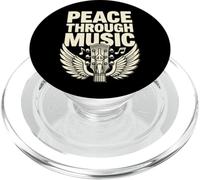 Peace Through Music Ailes de Guitare rétro inspirante Paix PopSockets PopGrip pour MagSafe