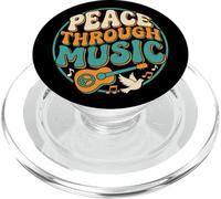 Peace Through Music Guitare rétro Motif Colombe PopSockets PopGrip pour MagSafe