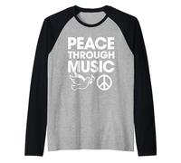 Peace Through Music Panneau de Paix inspirant Motif Colombe Manche Raglan