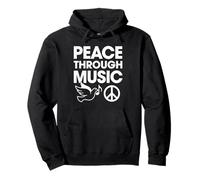 Peace Through Music Panneau de Paix inspirant Motif Colombe Sweat à Capuche