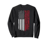 Peace Through Strength Drapeau USA vieilli Sweatshirt