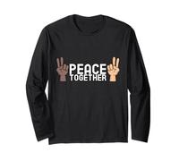 Peace Together Anti-Racism Multicultural Mixed Race Manche Longue