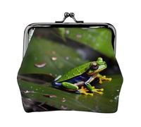 Peace Tree Frogs Porte-monnaie pour femme, petit portefeuille pour femme, petite trousse de maquillage pour porte-monnaie, portefeuille rétro ultra fin, noir, One Size, Art déco